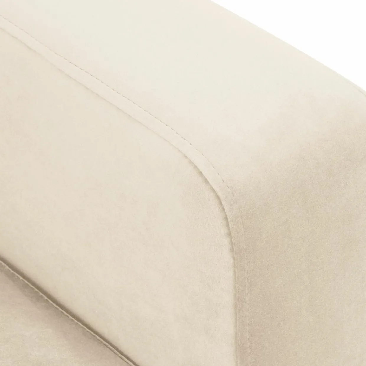 Mazzini Sofas Canapés^Méridienne Velours Droite Venus beige clair - 160x104x90 cm