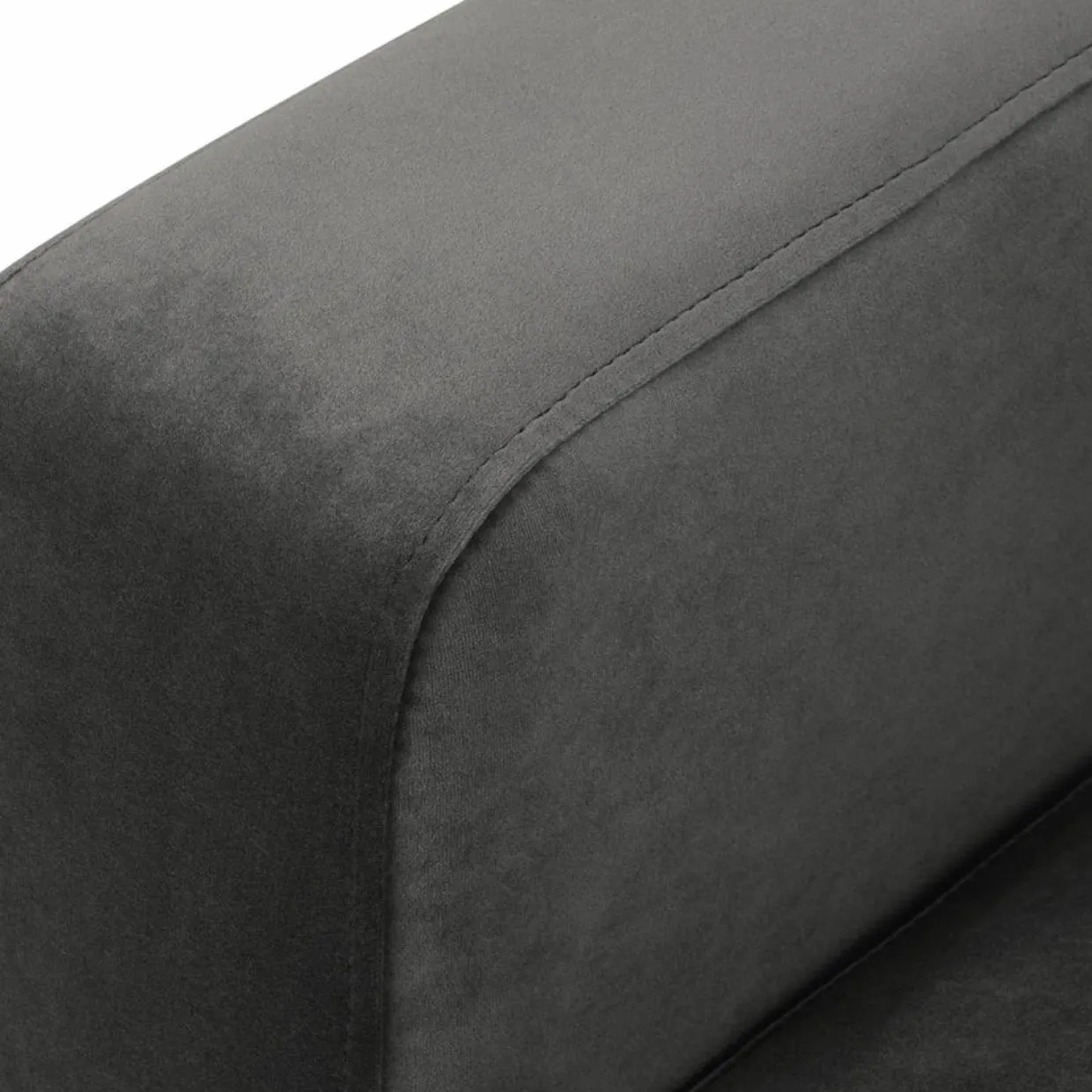 Mazzini Sofas Canapés^Méridienne Velours Gauche Venus grise - 160x104x90 cm