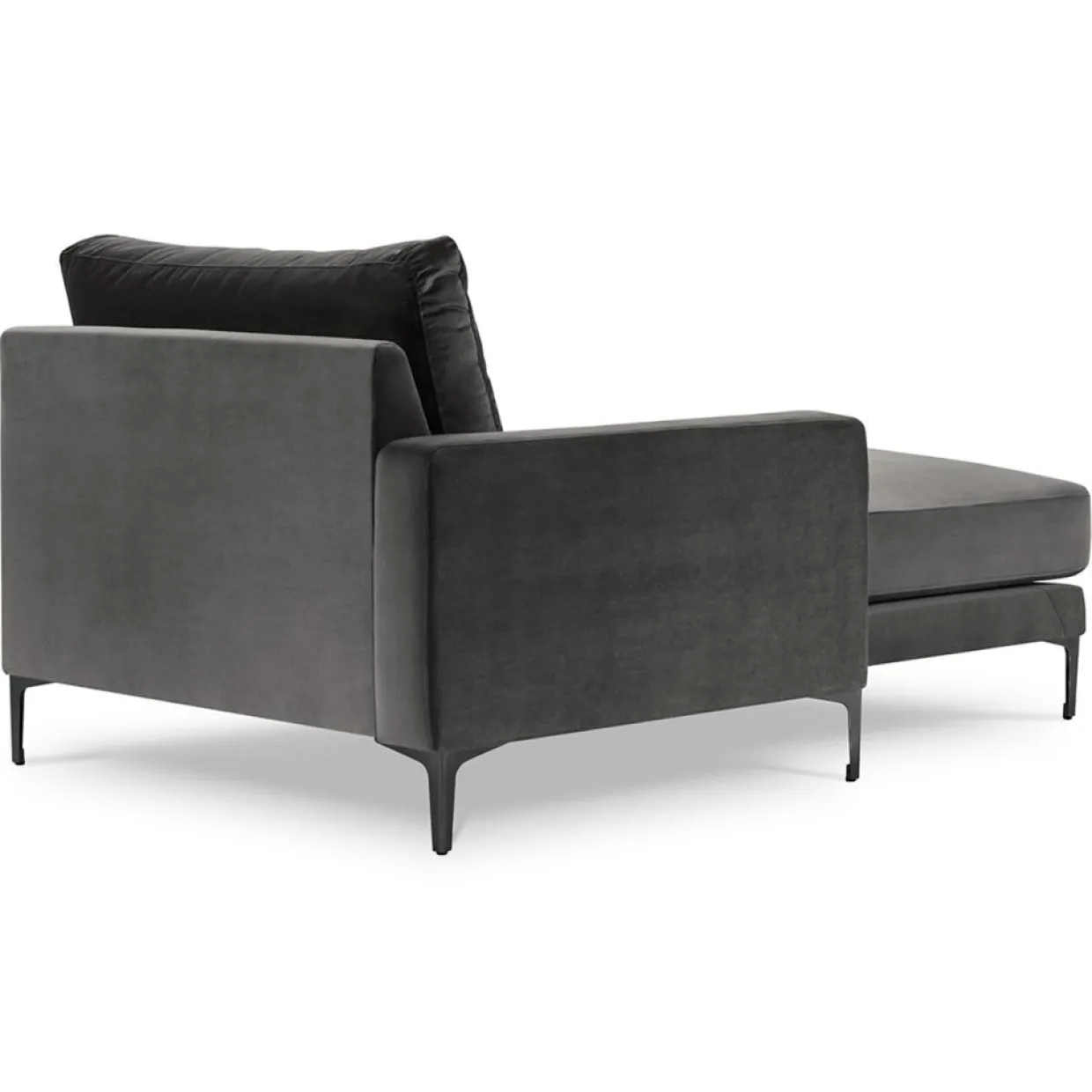 Mazzini Sofas Canapés^Méridienne Velours Gauche Venus grise - 160x104x90 cm
