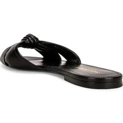 Femme Saint Laurent Sandales Plates^Mules en Cuir noires