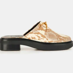 Femme By Far Sandales À Talons^Mules en Cuir Sabot beige
