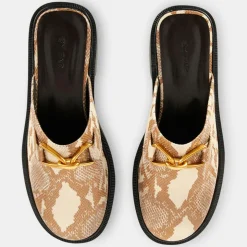 Femme By Far Sandales À Talons^Mules en Cuir Sabot beige