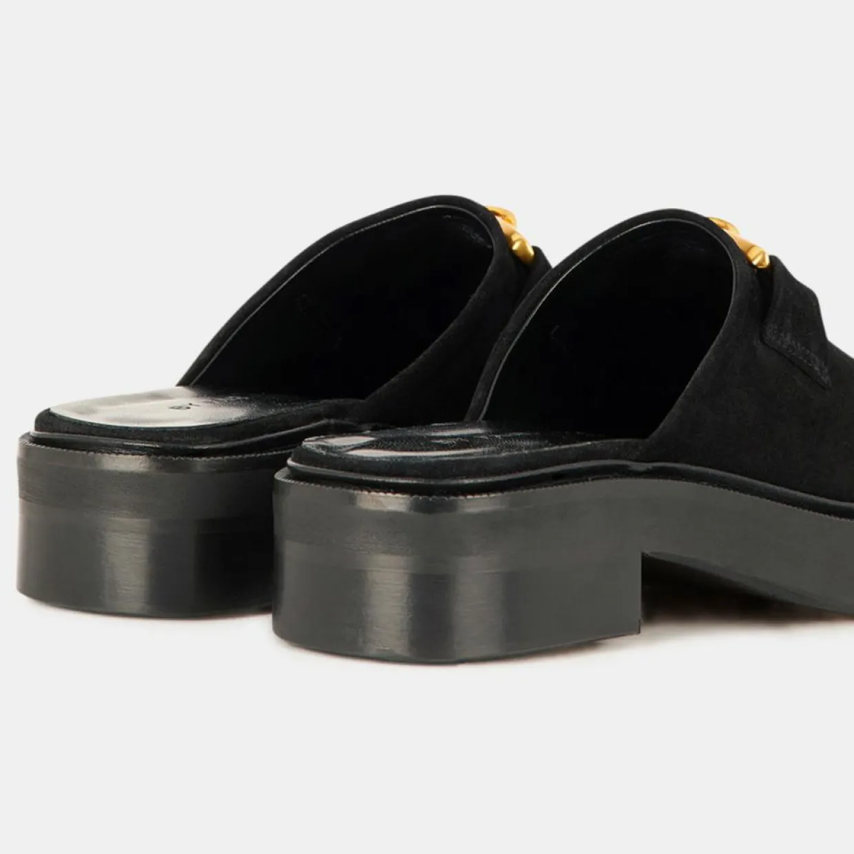 Mules en Cuir sabot noires-By Far Discount