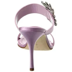 Mules en Satin Chivela lilas - Talon 9 cm-Manolo Blahnik Discount