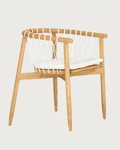 Uniqka Chaises^Nala - Chaise en teck massif et cordage blanc