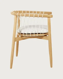 Uniqka Chaises^Nala - Chaise en teck massif et cordage blanc