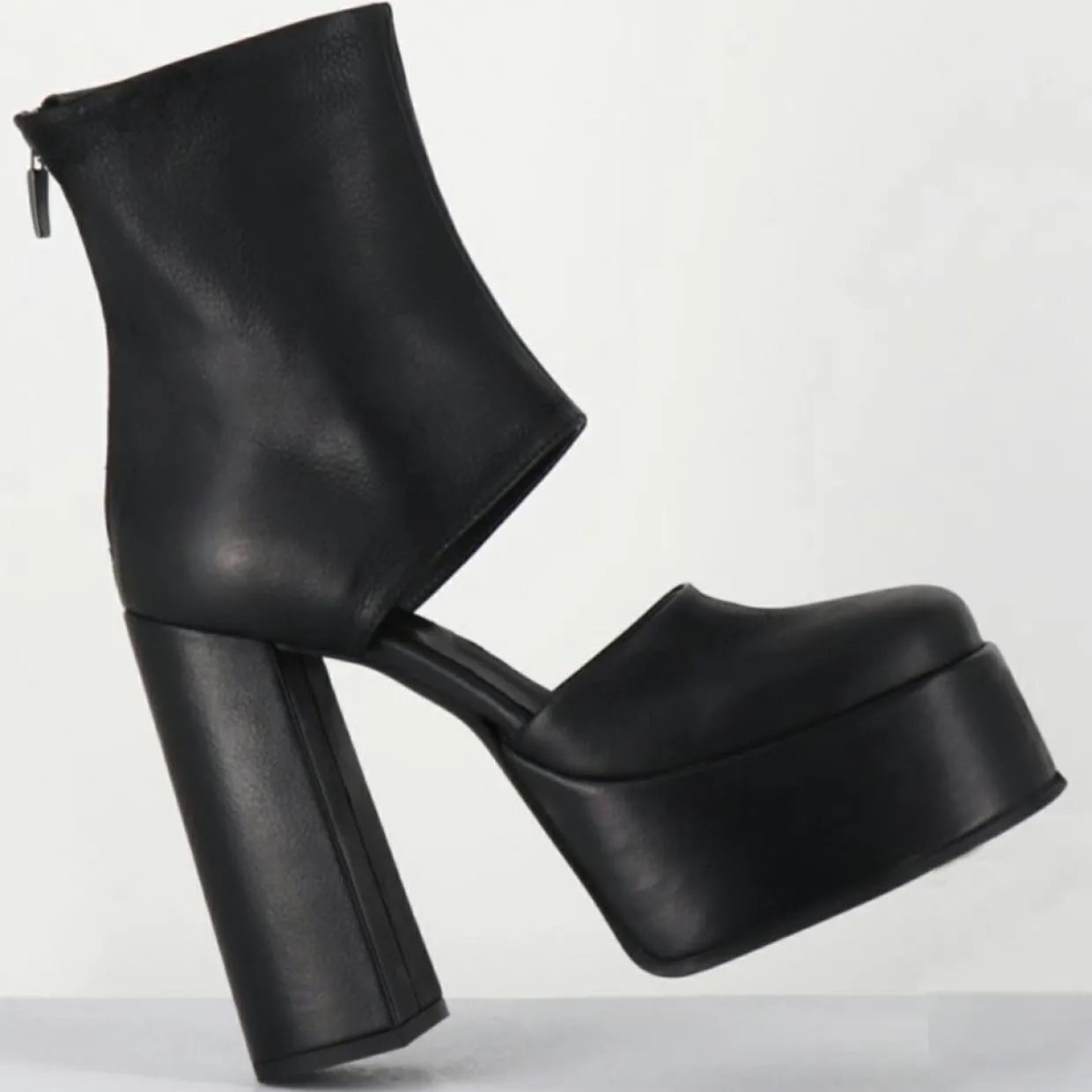 Femme Sort Aarhus Bottines^Open Boots en Cuir 3760 noires - Talon : 13cm