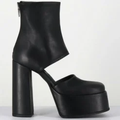 Femme Sort Aarhus Bottines^Open Boots en Cuir 3760 noires - Talon : 13cm