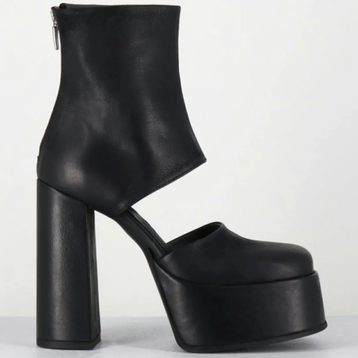 Femme Sort Aarhus Bottines^Open Boots en Cuir 3760 noires - Talon : 13cm