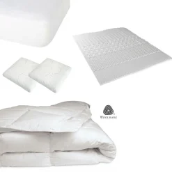 Novasom Linge De Lit, Ensembles^Pack 4 pièces : Oreiller + Protège-Matelas + Couette + Surmatelas - 90x190 cm