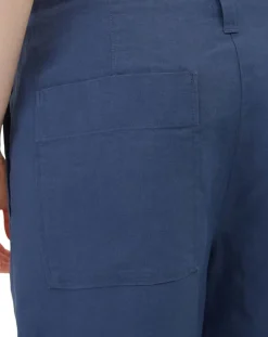 Pantalon 100% Lin Elastique Lin bleu moyen-Marc O'Polo