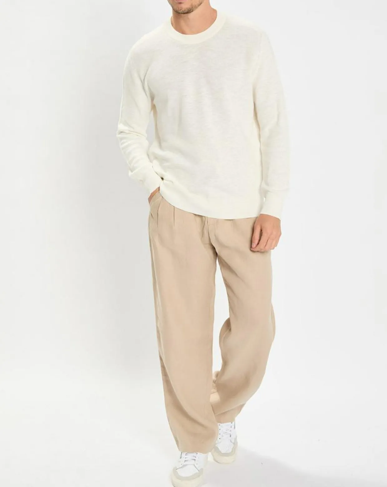 Homme Marc O'Polo Pantalons^Pantalon 100% Lin Mossbo Pant Pinces beige