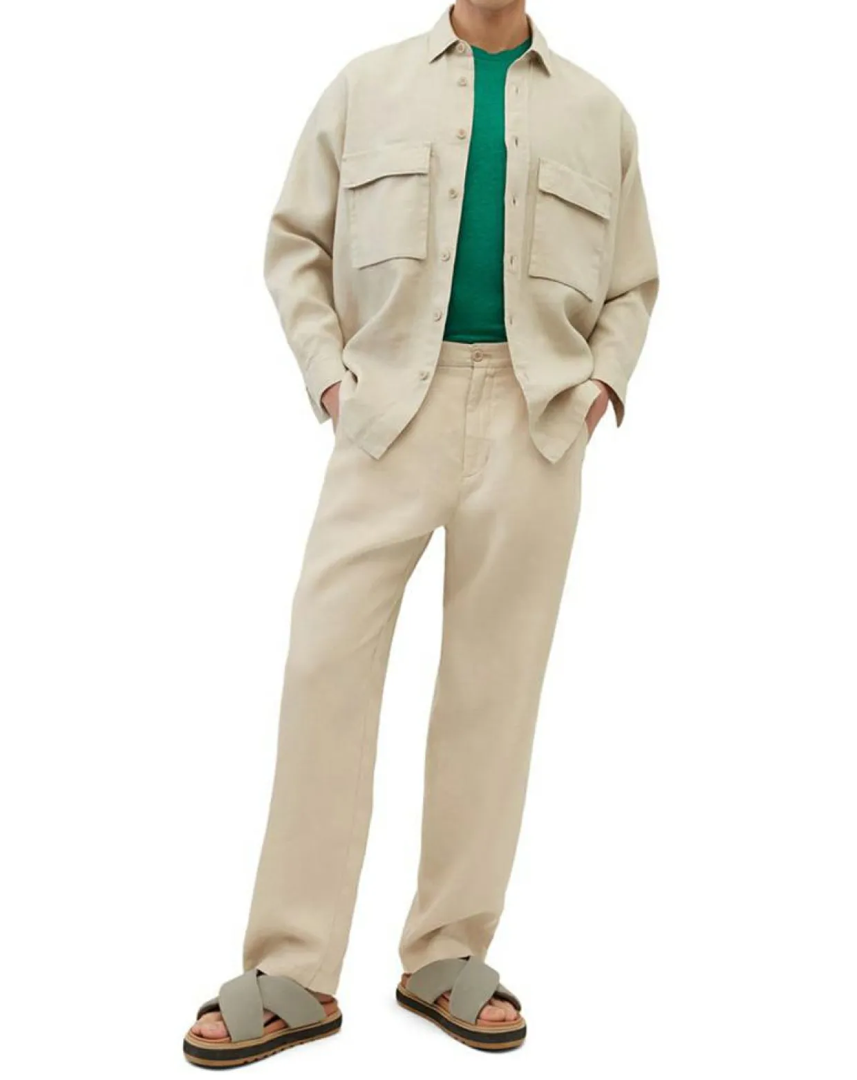 Homme Marc O'Polo Pantalons^Pantalon 100% Lin Mossbo Pant Pinces beige