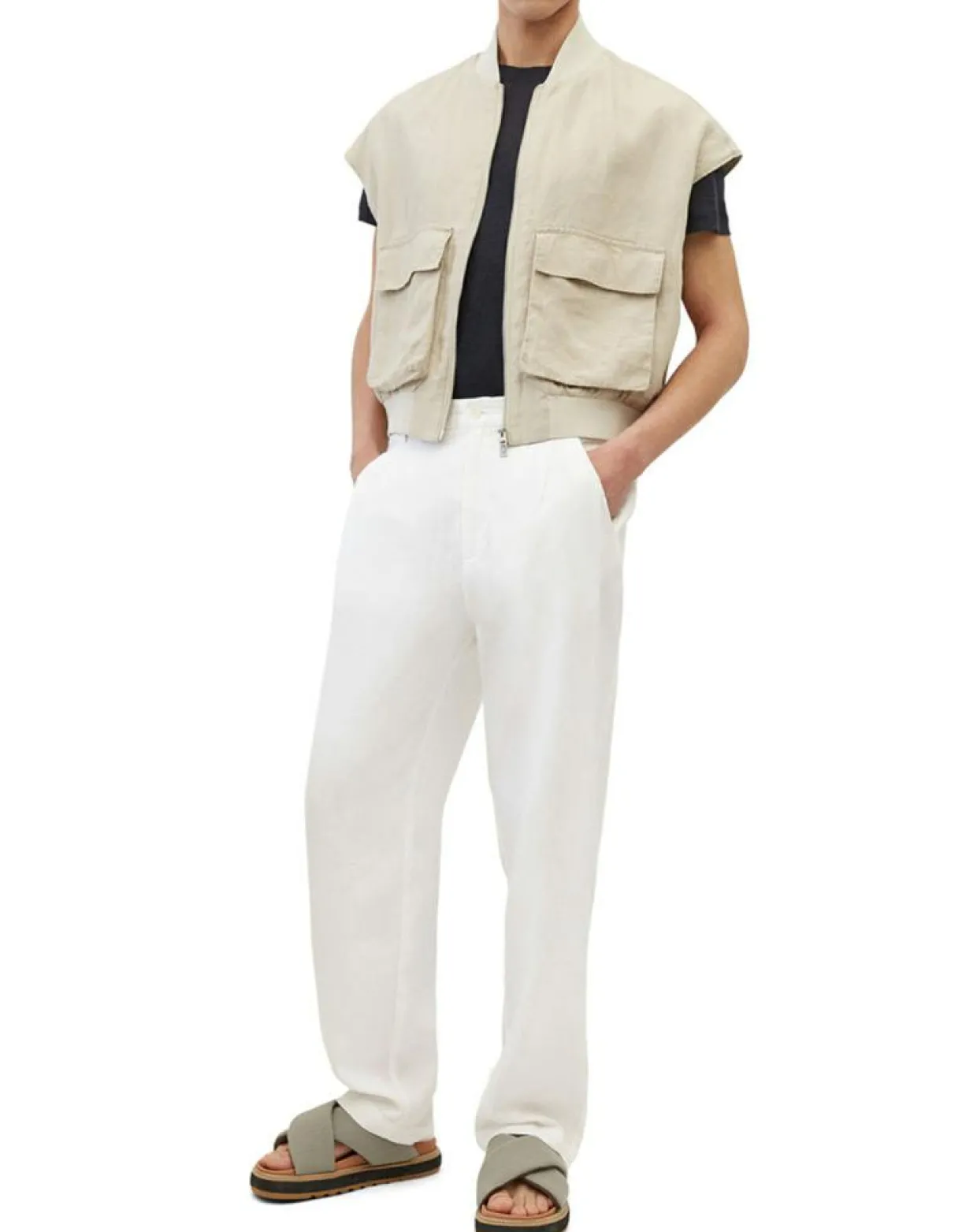 Homme Marc O'Polo Pantalons^Pantalon 100% Lin Mossbo Pant Pinces blanc