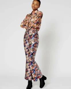 Pantalon à Sequins Roses encre-Manoush Online