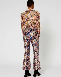 Pantalon à Sequins Roses encre-Manoush Online