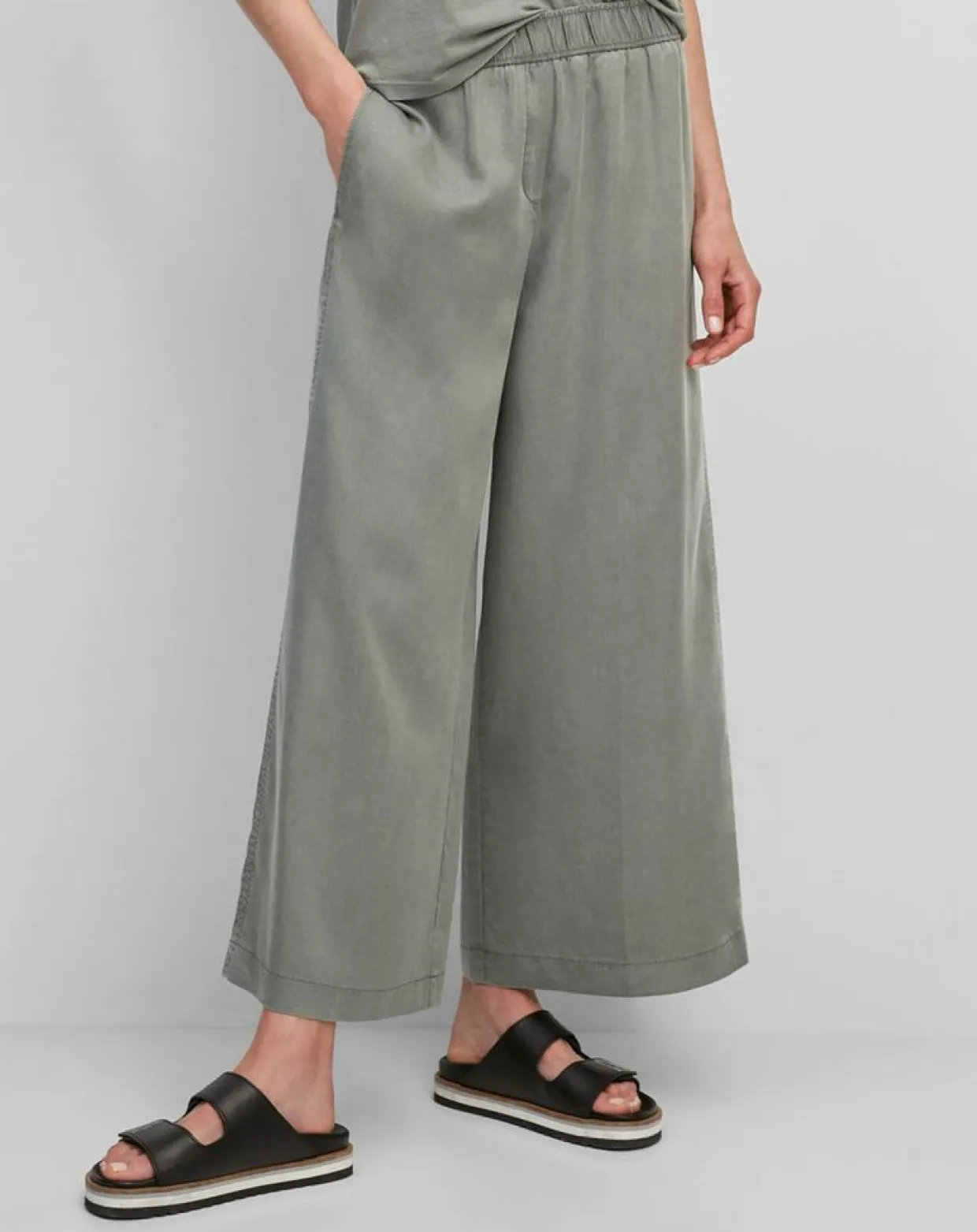 Femme Marc O'Polo Pantalons^Pantalon ample à taille élastique vert de gris
