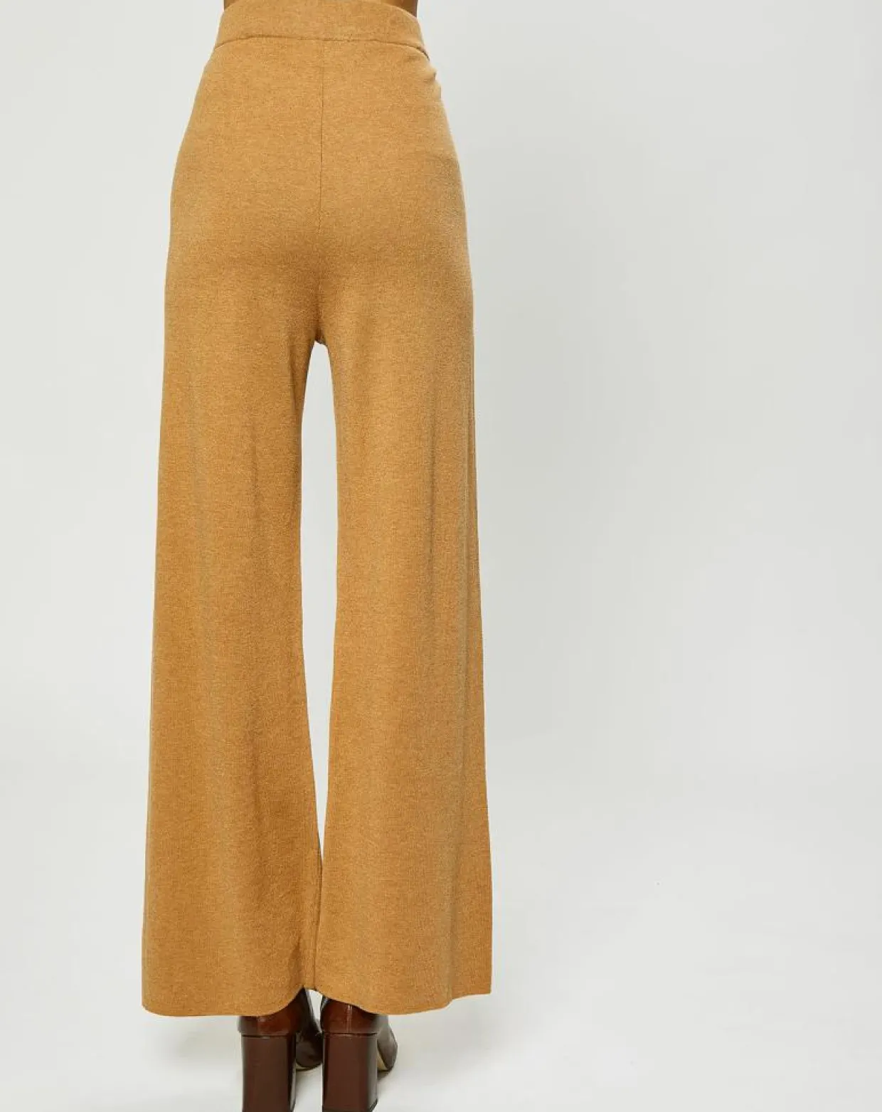 Femme Esprit Pantalons^Pantalon ample en Maille de Coton bio mélangé camel