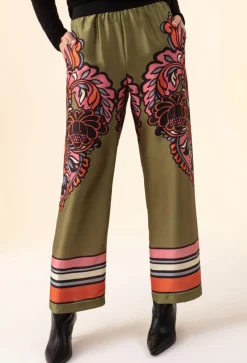 Pantalon Ana vert-Bleu Blanc Rouge Outlet