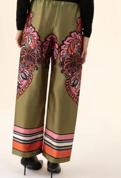 Pantalon Ana vert-Bleu Blanc Rouge Outlet