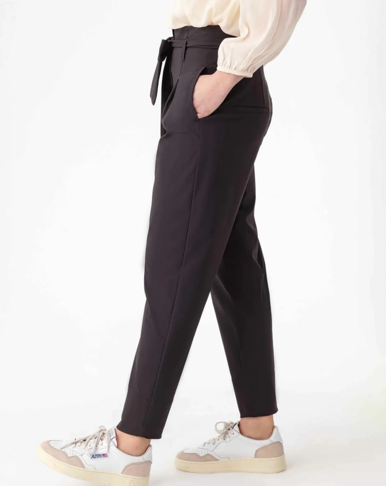 Pantalon avec Ceinture Hadrien choco-Indies Clearance