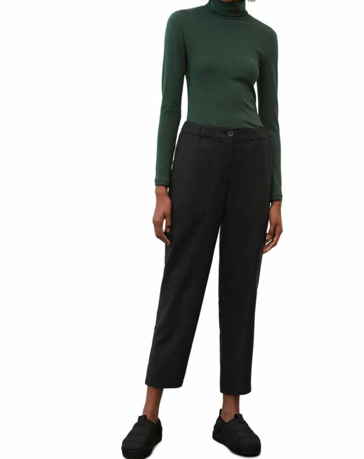 Femme Marc O'Polo Pantalons^Pantalon cargo en Laine mélangée noir