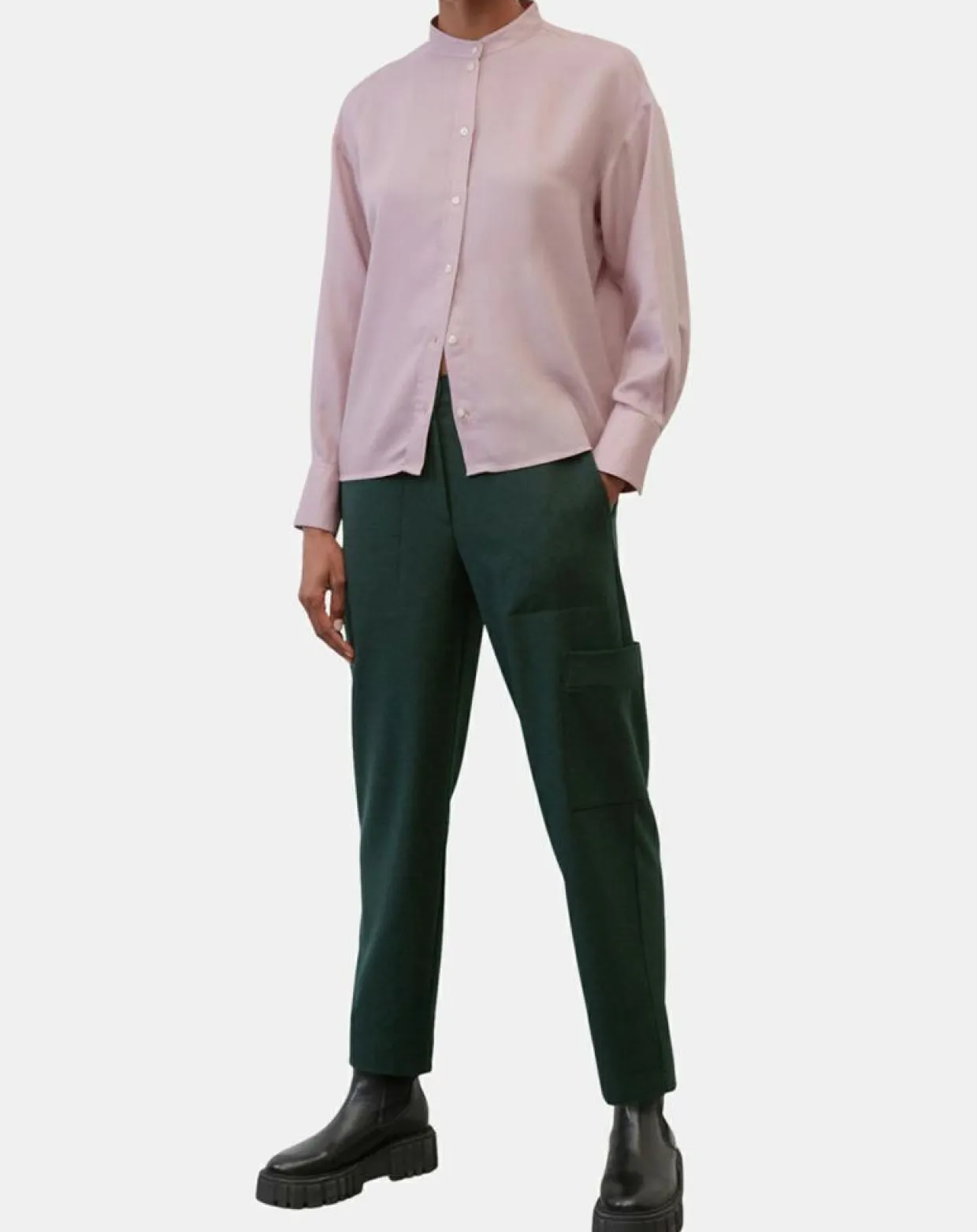 Femme Marc O'Polo Pantalons^Pantalon cargo en Laine mélangée vert foncé