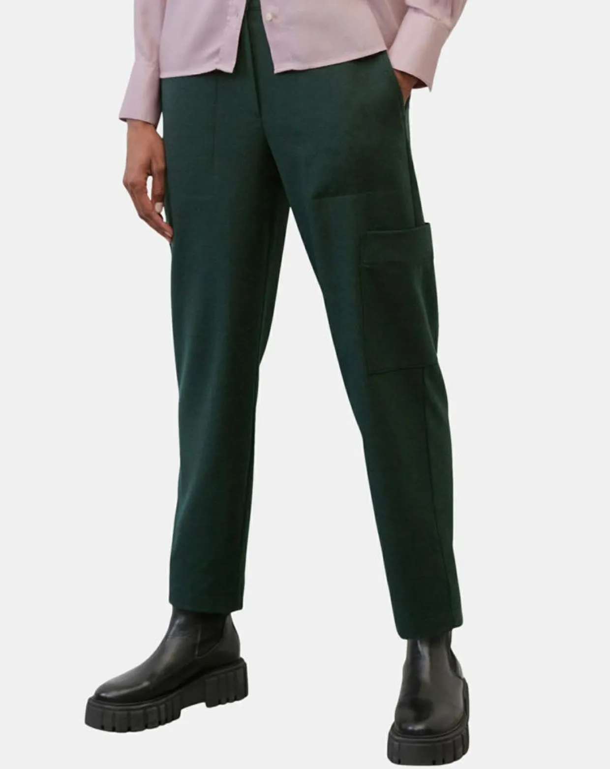 Femme Marc O'Polo Pantalons^Pantalon cargo en Laine mélangée vert foncé