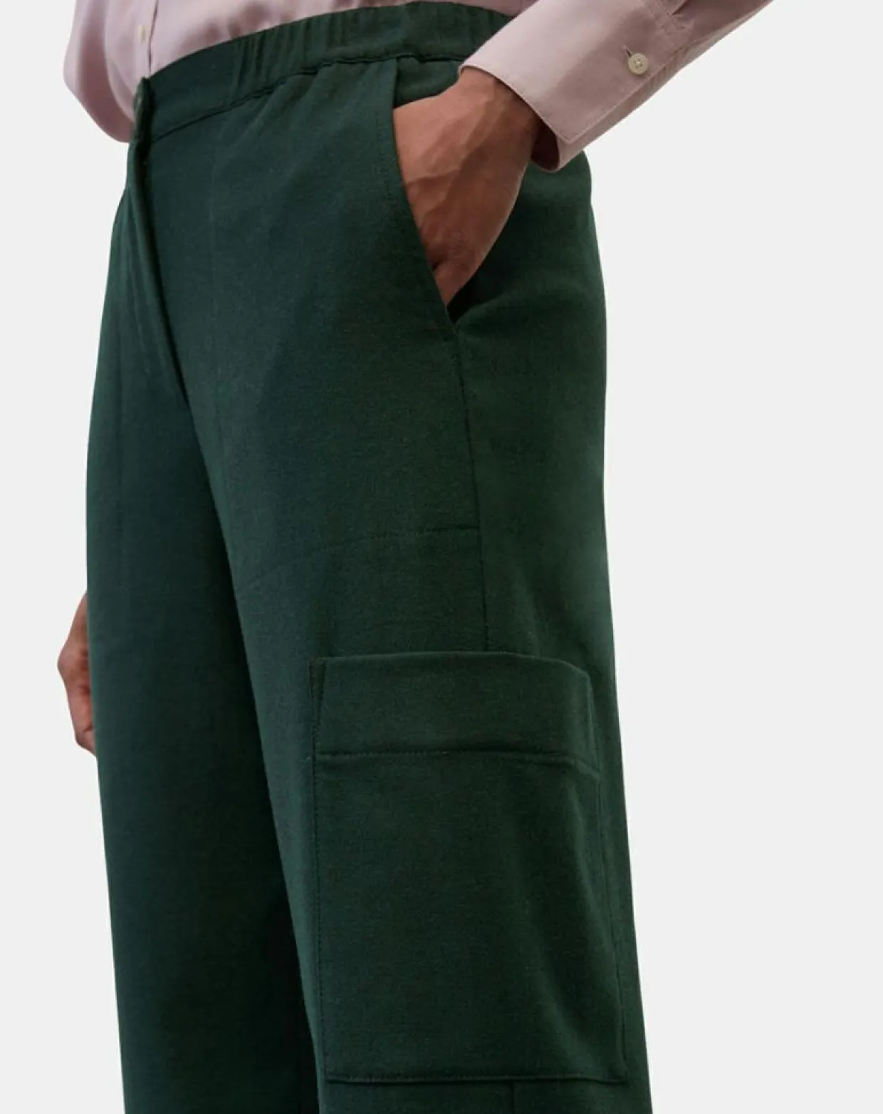 Femme Marc O'Polo Pantalons^Pantalon cargo en Laine mélangée vert foncé
