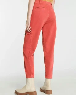 Pantalon cargo en Twill de Coton recyclé Robin rouge foncé-Galeries Lafayette Clearance