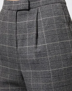 Femme Esprit Pantalons^Pantalon carotte Prince de Galles lurex gris