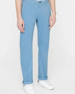 Pantalon Chino droit en Coton Bio Kunzo à micro pois bleu-Galeries Lafayette Clearance