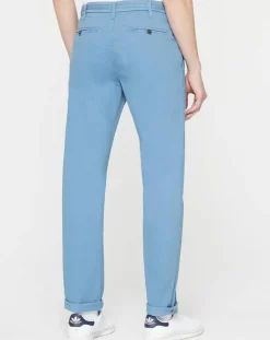 Pantalon Chino droit en Coton Bio Kunzo à micro pois bleu-Galeries Lafayette Clearance