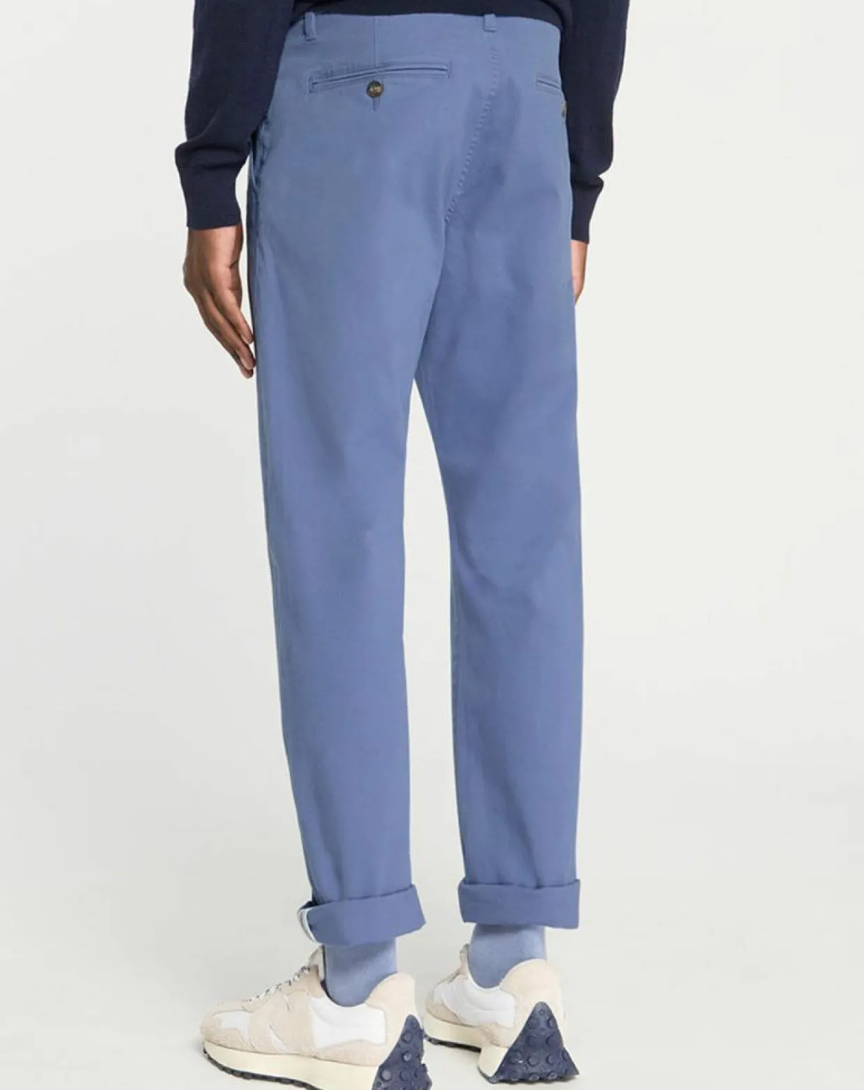 Pantalon chino en Coton bio droit Kutdroit bleu vintage-Galeries Lafayette New