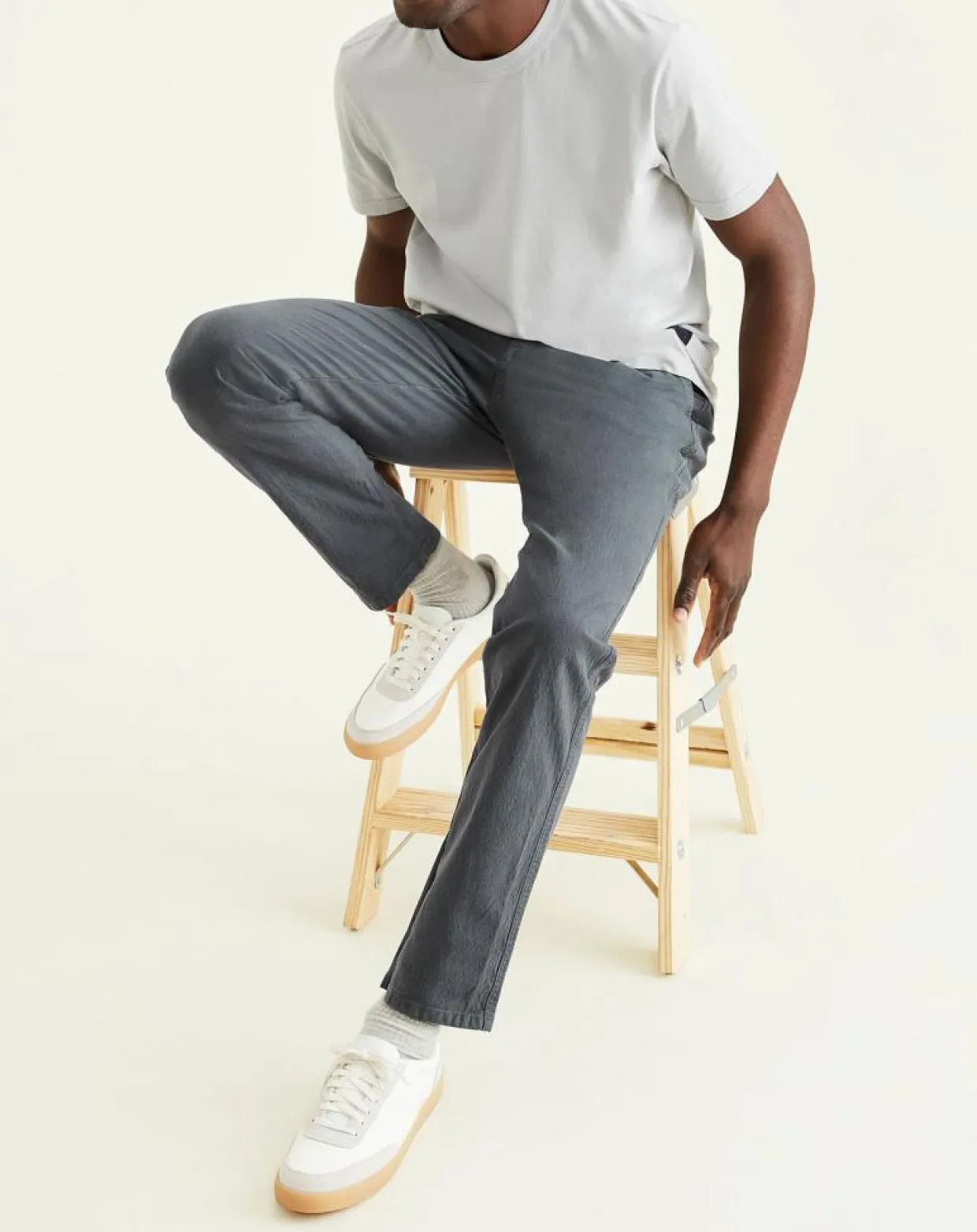 Homme Dockers Pantalons^Pantalon chino en Coton Bio Alpha Icon Tapered à carreaux gris