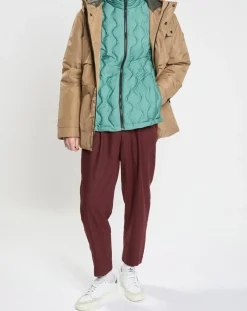 Homme Scotch & Soda Pantalons^Pantalon Chino Loose Pince Laine mélangée Ceinturé bordeaux