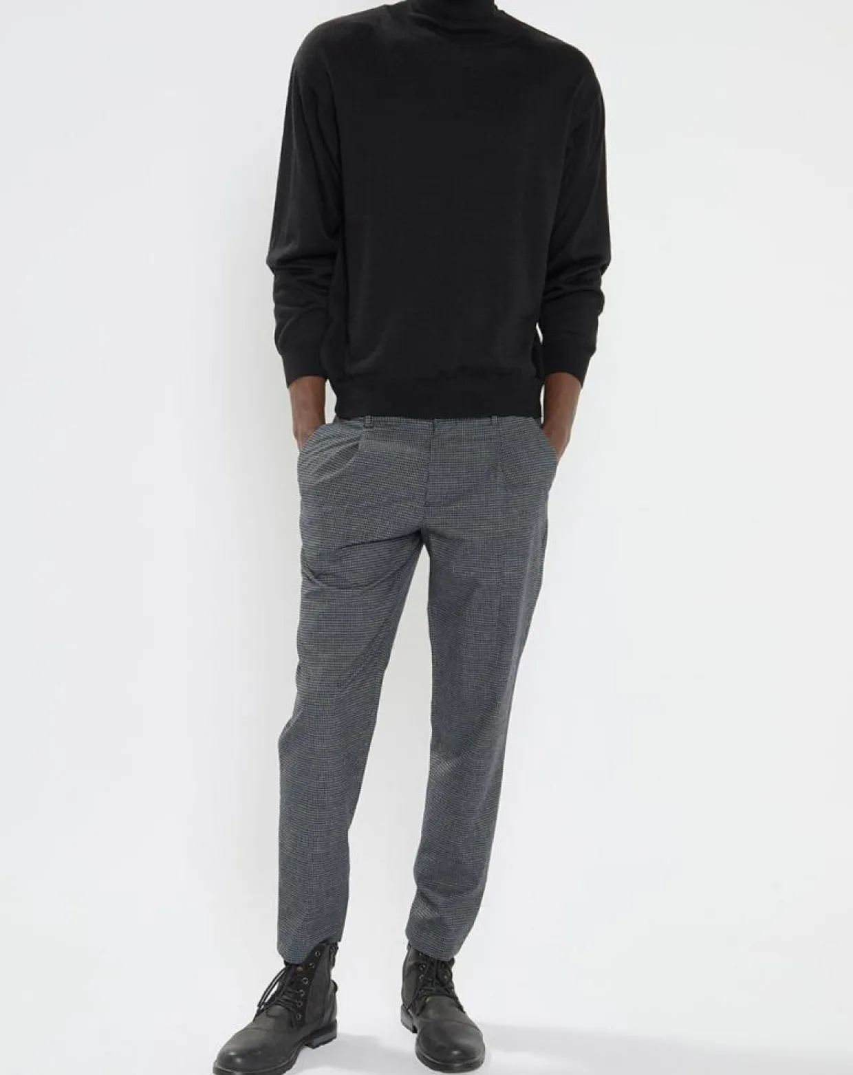 Pantalon Chino Pince Regular Blacke gris-Scotch & Soda Outlet