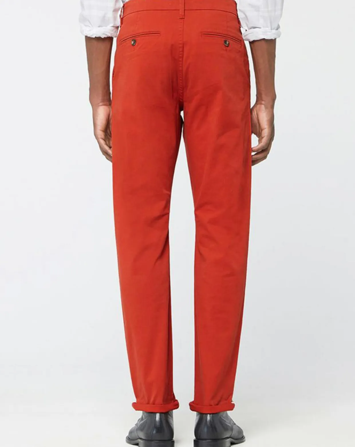 Pantalon chino Regular Fit Kutdroit orange foncé-Galeries Lafayette Hot