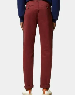 Pantalon Chino slim en Coton Bio Kutslim bordeaux-Galeries Lafayette