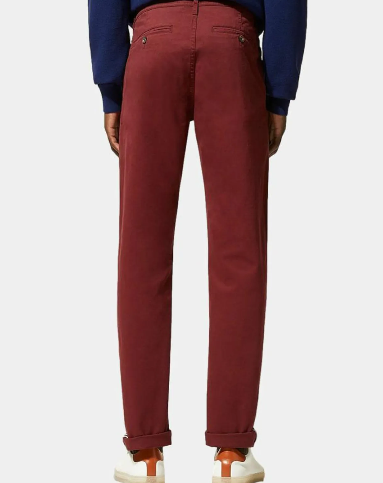 Pantalon Chino slim en Coton Bio Kutslim bordeaux-Galeries Lafayette