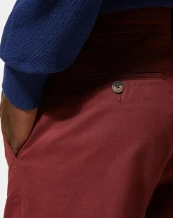 Pantalon Chino slim en Coton Bio Kutslim bordeaux-Galeries Lafayette