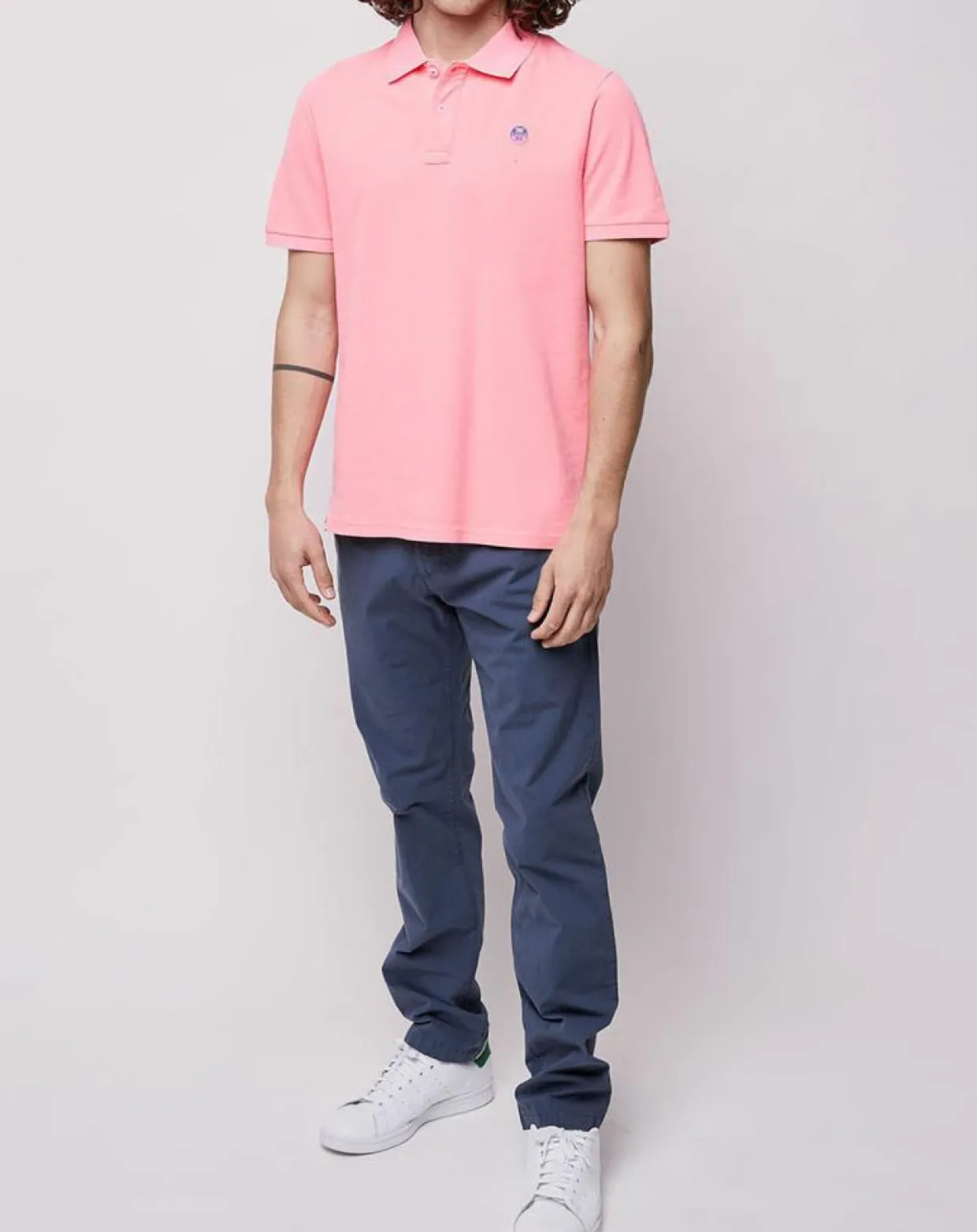 Pantalon chino slim Popplin Stretch bleu vintage-North Sails Discount