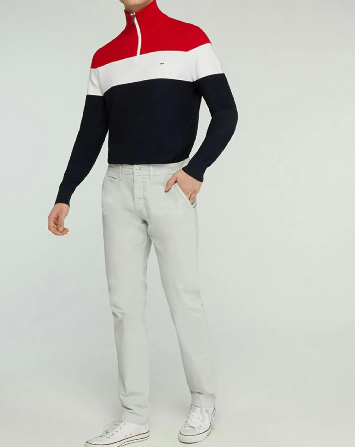 Homme North Sails Pantalons^Pantalon chino slim Popplin Stretch gris clair