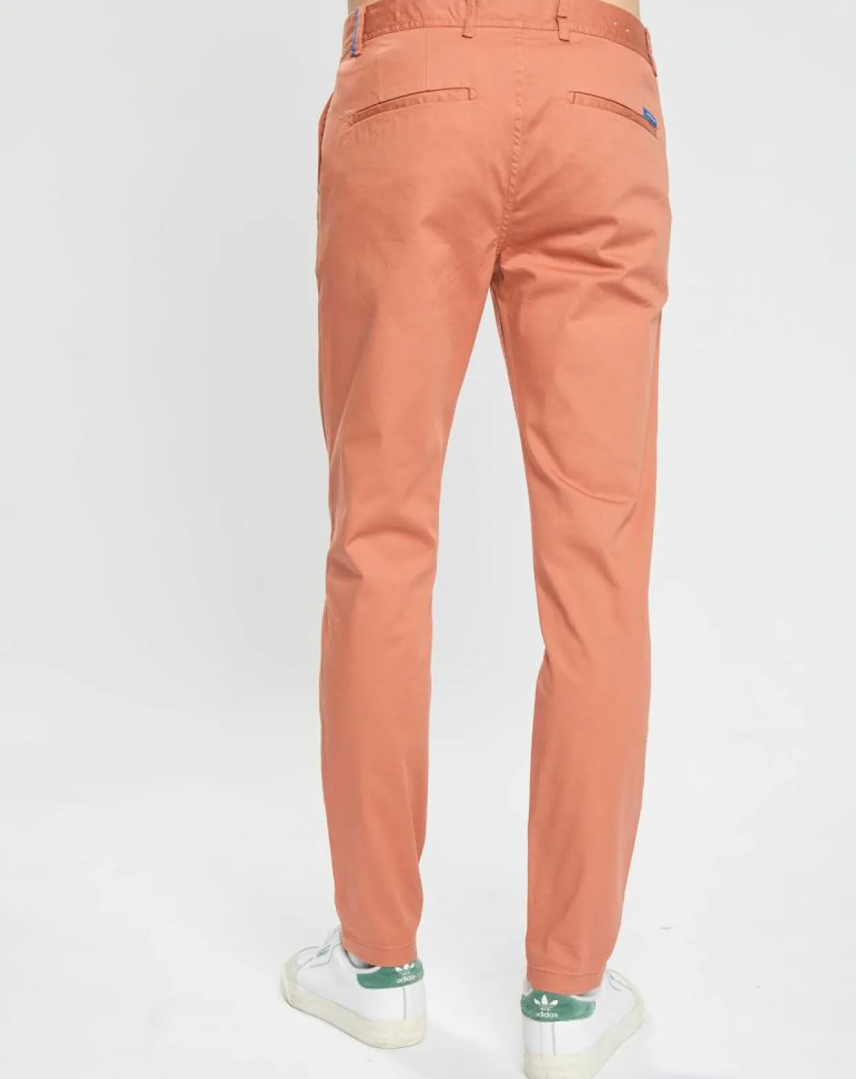 Pantalon Chino Super Slim Fit en Coton Bio mélangé Stretch brique-Scotch & Soda Sale