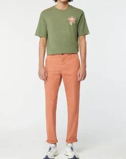 Pantalon Chino Super Slim Fit en Coton Bio mélangé Stretch brique-Scotch & Soda Sale
