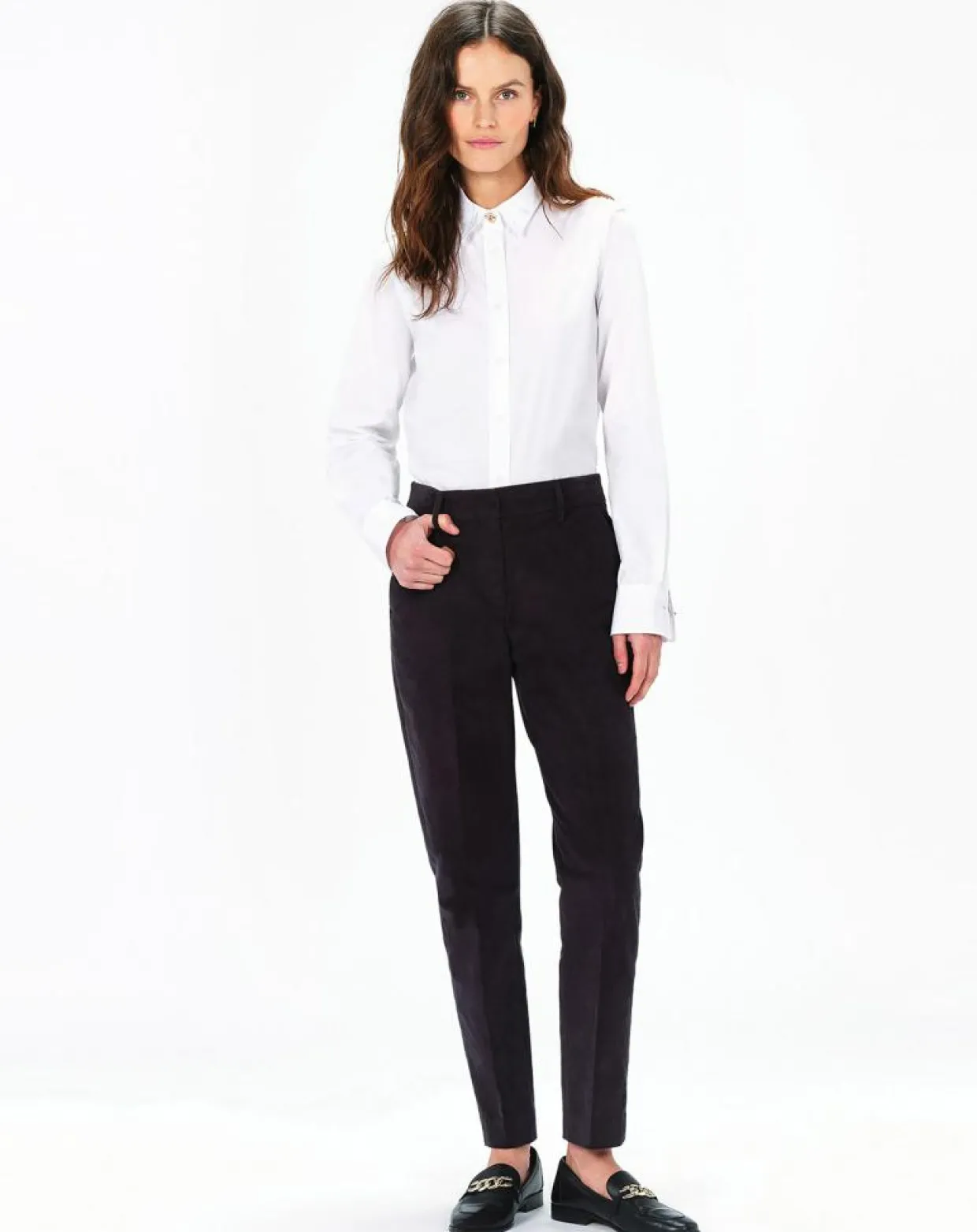 Pantalon cigarette Psidika gris foncé-Caroll New