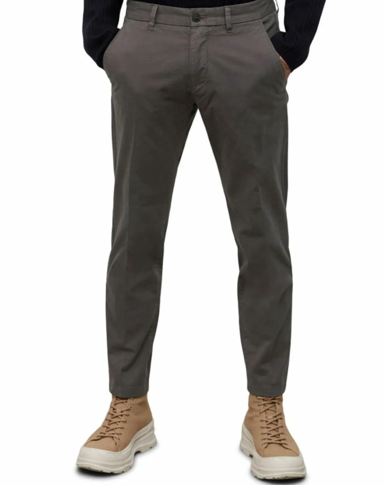 Homme Marc O'Polo Pantalons^Pantalon Coton Bio Stig Tappered Leger gris foncé