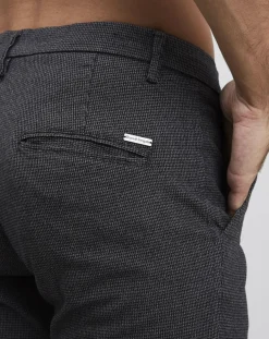 Pantalon de costume slim Pablo imprimé micro pied-de-poule noir/gris-Bruun et Stengade Sale