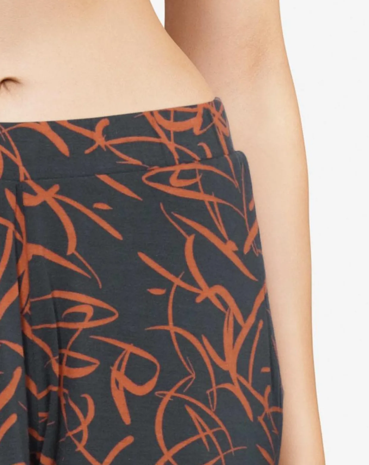 Pantalon de pyjama Volcano imprimé noir/orange-Femilet Hot