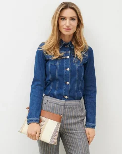 Pantalon de tailleur en Laine mélangée Danny à chevrons bleu marine-Caroll Sale